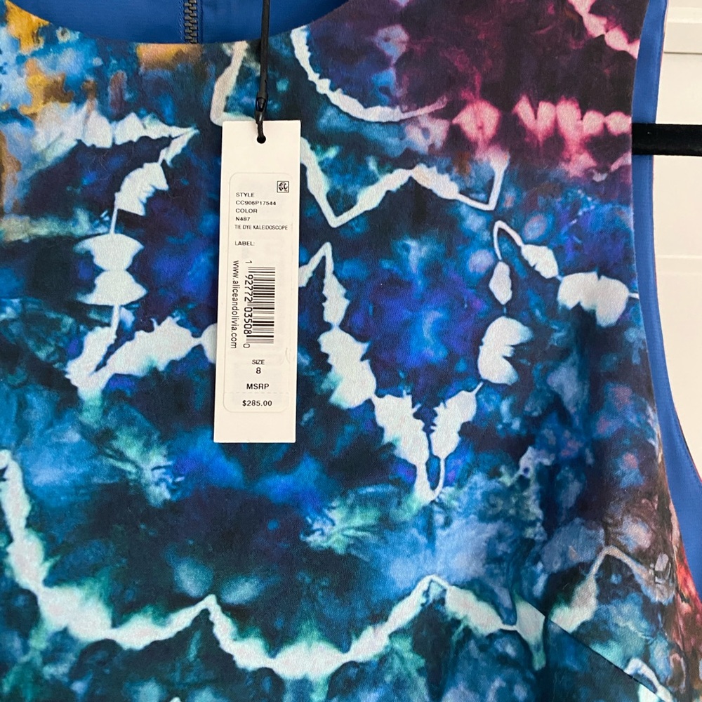 ***Designer*** Alicia Olivia Tie Dye Kaleidoscope mini dress designer| Luxury - Picture 9 of 14